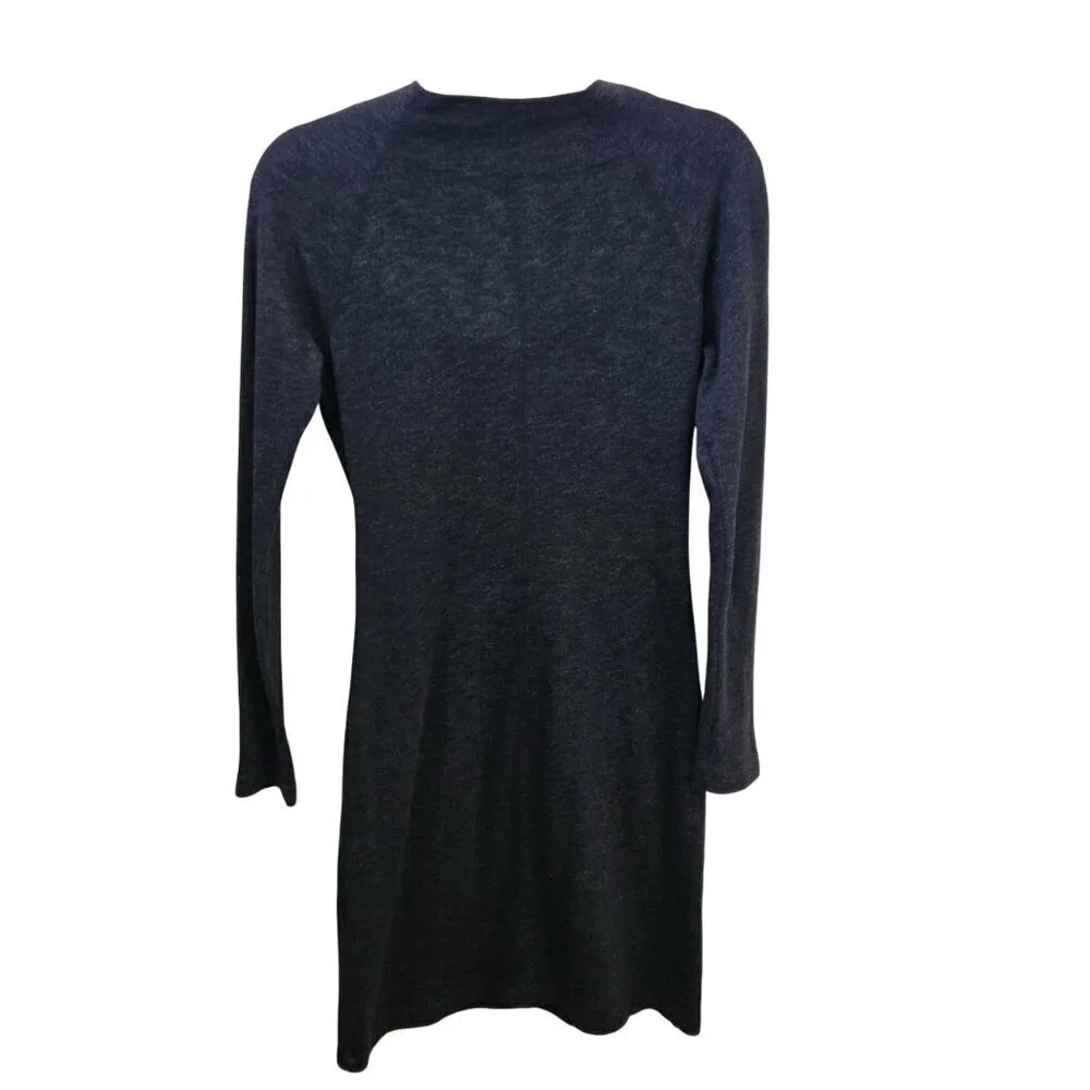 Standard James Perse Heathered Charcoal Cowl Neck Long Sleeve Bodycon Dress Size